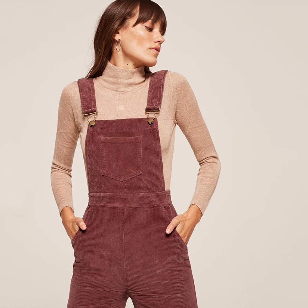✨sold✨reformation • rust overall corduroy jumpsuit - Picture 2 of 7